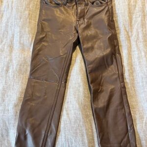 Abercrombie Kids Chocolate Faux Leather Pants